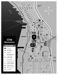 Parking map of the Lumen Field stadium